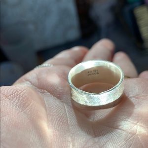 Hammered turquoise stone ring